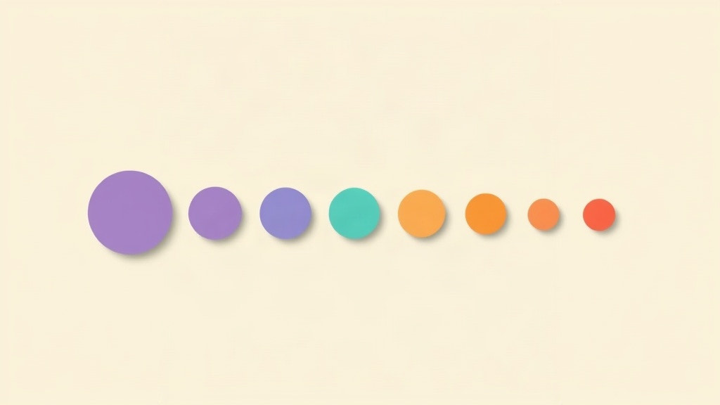 Hunger before shot day: a row of circles shrinking from large to small, left to right