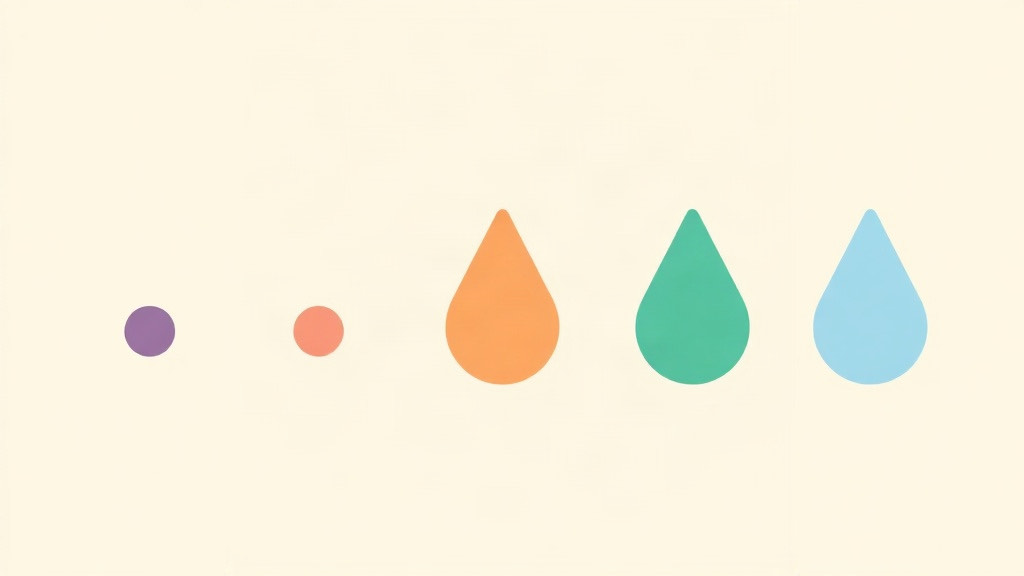 GLP-1s and cholesterol: two small circles and three droplets in orange, teal and blue