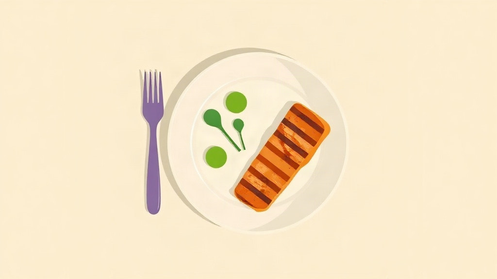 Eating out on a GLP-1: a restaurant plate of grilled salmon and vegetables sized for a smaller appetite