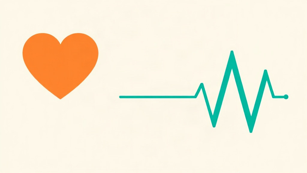 Resting heart rate on a GLP-1: an orange heart beside a teal zigzag pulse line