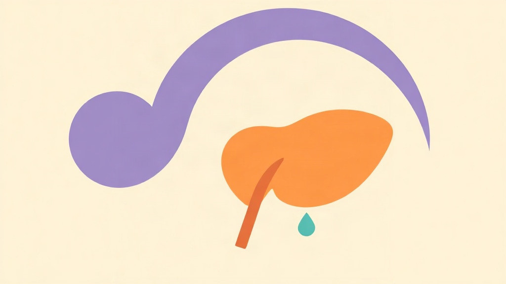 GLP-1s and fatty liver: a soft orange liver shape with a teal droplet under a periwinkle arc