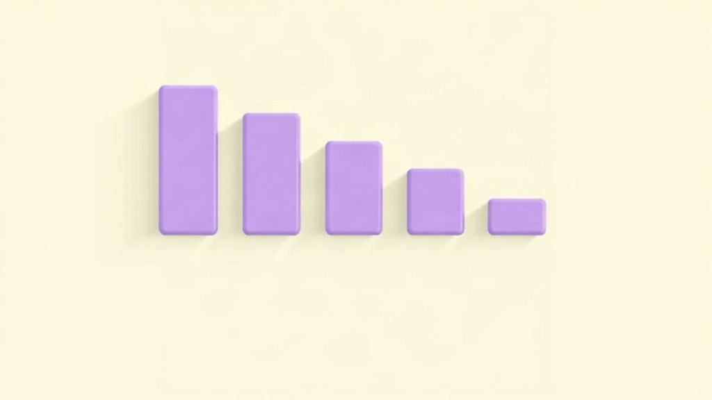 GLP-1 results month by month: five purple blocks descending in height from left to right
