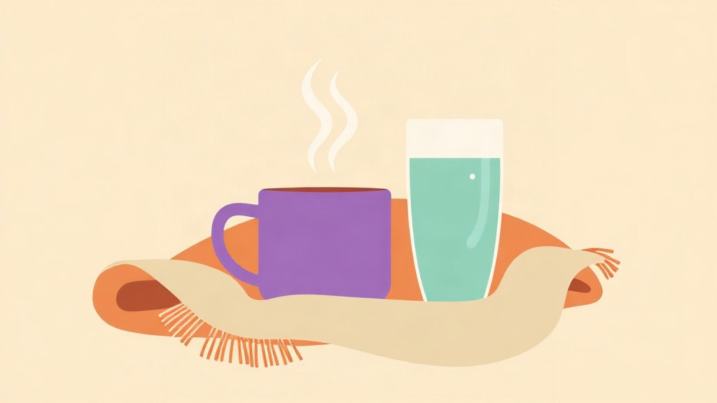 Sick days on a GLP-1: a warm mug and a glass of water on a blanket for staying hydrated