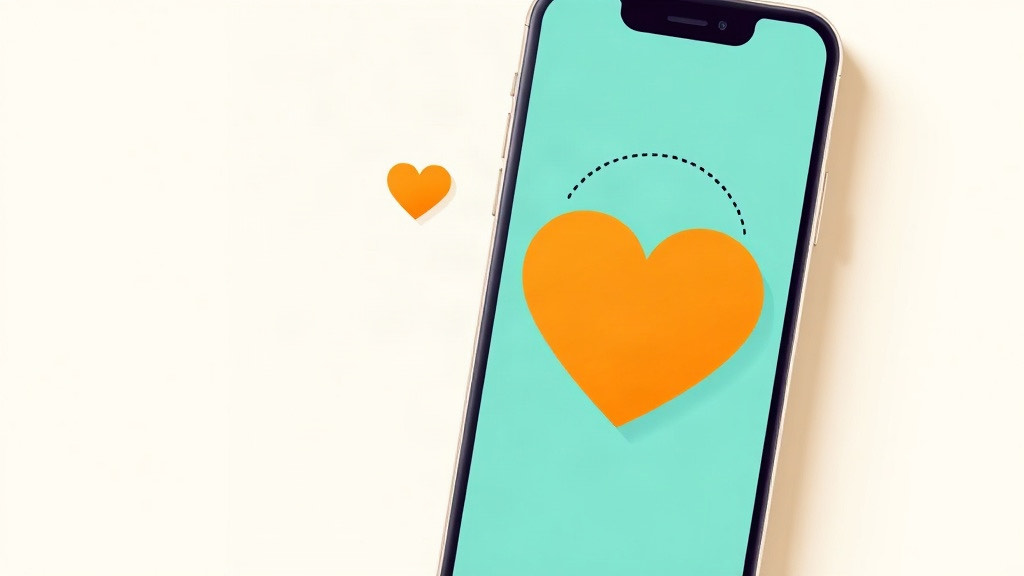 GLP-1 tracking with Apple Health: a phone showing a heart with a data sync arc