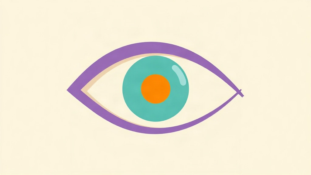 GLP-1s and your eyes: a flat purple eye outline with a teal iris and an orange pupil