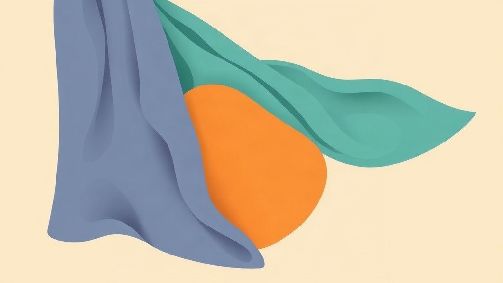 Loose skin after GLP-1 weight loss: draped blue and teal cloth hanging over a smaller orange form