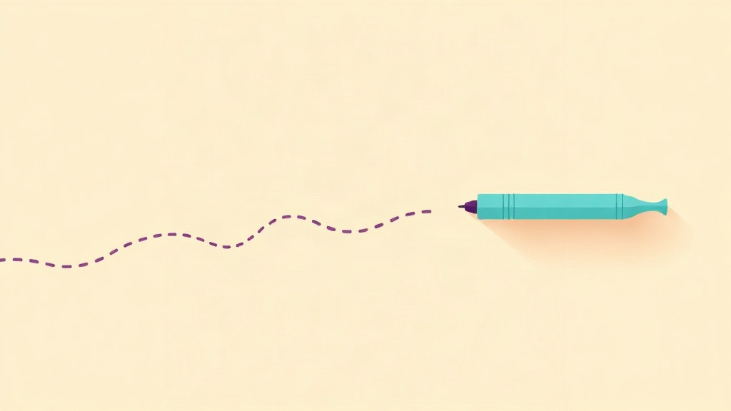 Restarting a GLP-1 after a break: a dashed purple path leading back to a teal injection pen