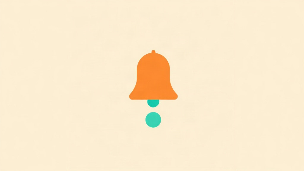 Shot-day reminders: a flat orange bell with a teal clapper beneath it