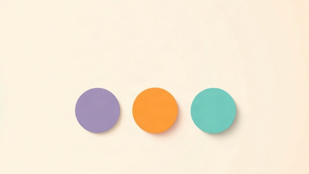 Foods that sit badly on a GLP-1: three plain circles in purple, orange and teal in a row