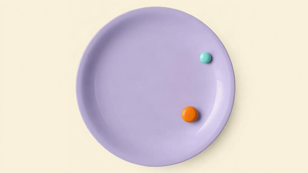Eating too little on a GLP-1: a large purple plate holding only two small items